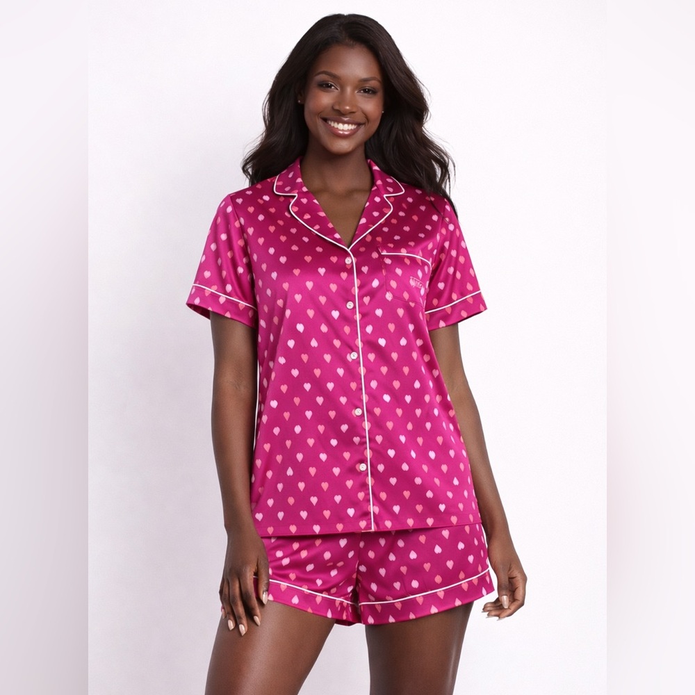 VS Pink 💖 Heart Pajama Short Set M - NWT